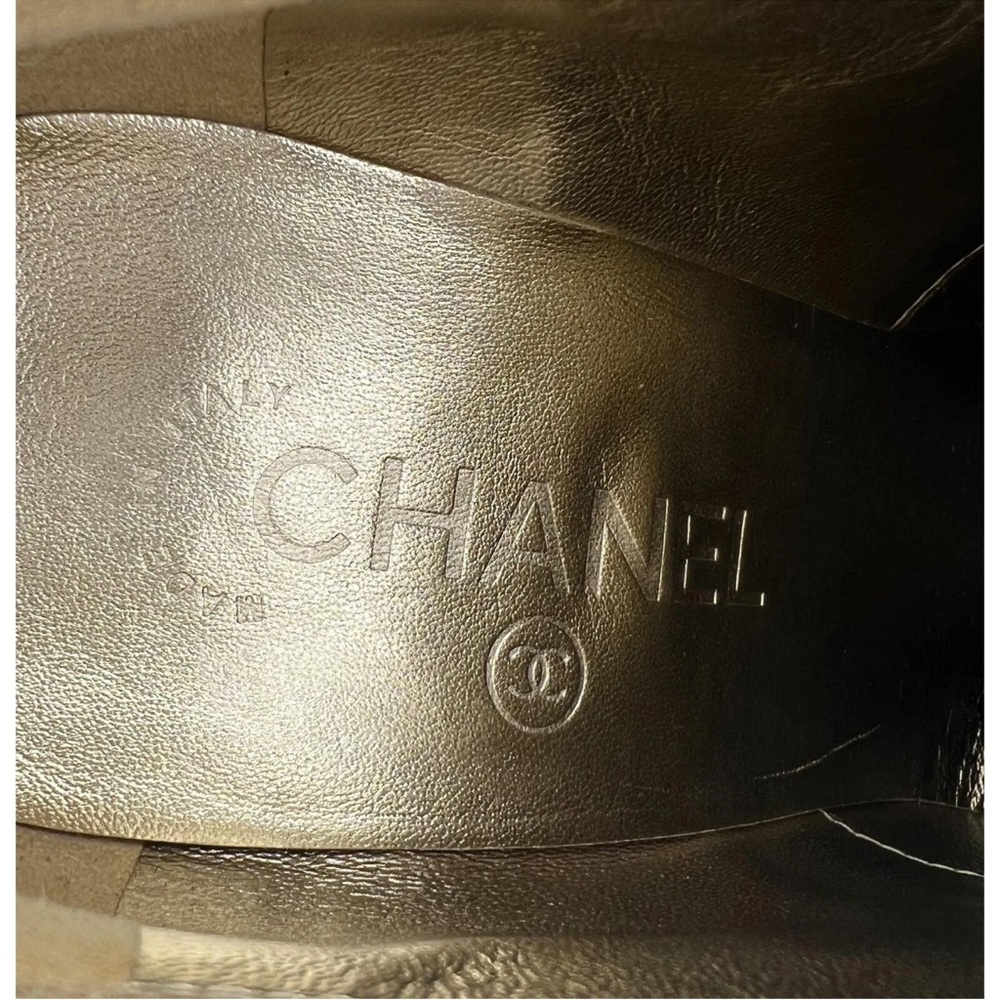 CHANEL Derby Black Patent Leather CC Logo Lace-Up Ankle Boots Size EU37 - Picture 12 of 12